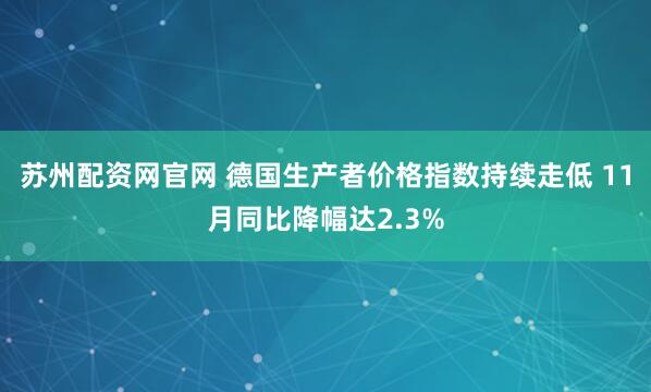 苏州配资网官网 德国生产者价格指数持续走低 11月同比降幅达2.3%
